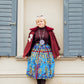 Blauer Midirock "Baum"