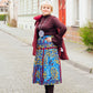Blauer Midirock "Baum"