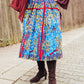 Blauer Midirock "Baum"