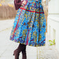 Blauer Midirock "Baum"