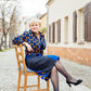 Rock aus Denim und blauen Baumwollstoff