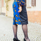 Rock aus Denim und blauen Baumwollstoff